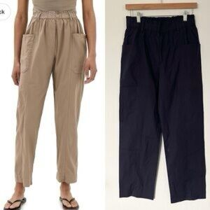 Xírena Woman navy Cotton High-Rise Elastic Waist Pants - Sz S